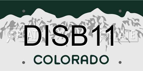 DISB11 Colorado License Plate