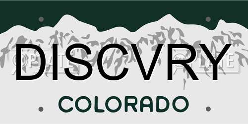 DISCVRY Colorado License Plate