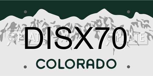 DISX70 Colorado License Plate