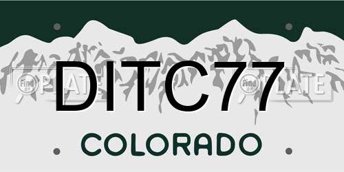 DITC77 Colorado License Plate
