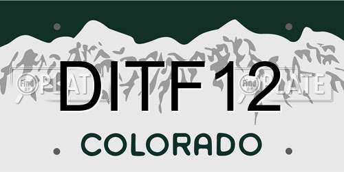 DITF12 Colorado License Plate