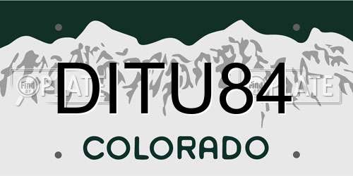 DITU84 Colorado License Plate