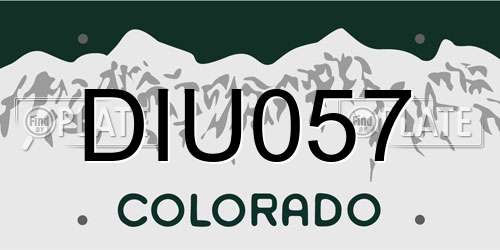 DIU057 Colorado License Plate