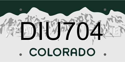 DIU704 Colorado License Plate