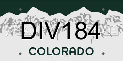 DIV184 Colorado License Plate