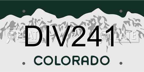 DIV241 Colorado License Plate