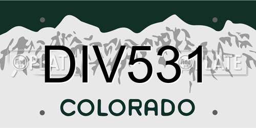 DIV531 Colorado License Plate