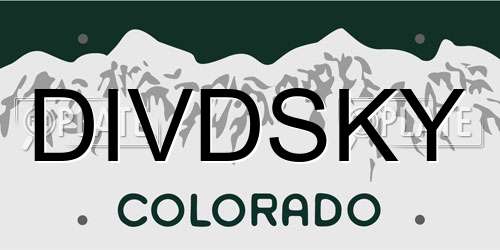 DIVDSKY Colorado License Plate
