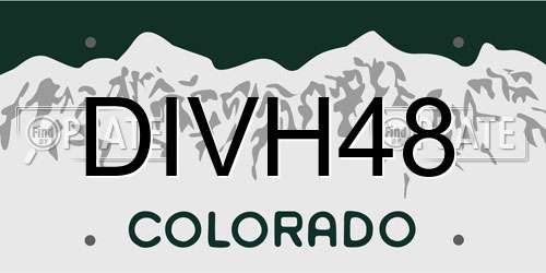 DIVH48 Colorado License Plate