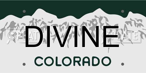 DIVINE Colorado License Plate