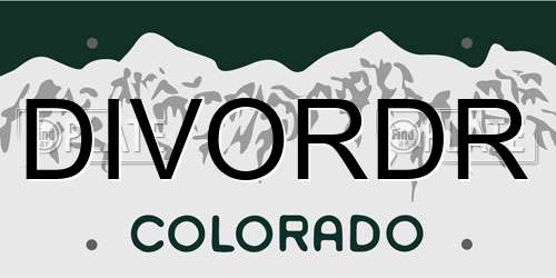 DIVORDR Colorado License Plate