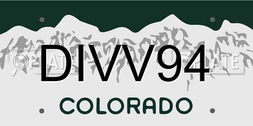 DIVV94 Colorado License Plate