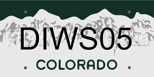 DIWS05 Colorado License Plate