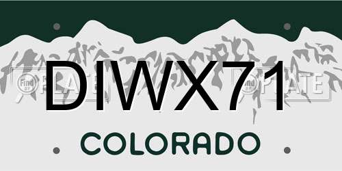 DIWX71 Colorado License Plate