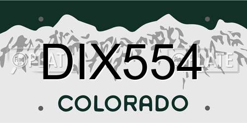 DIX554 Colorado License Plate