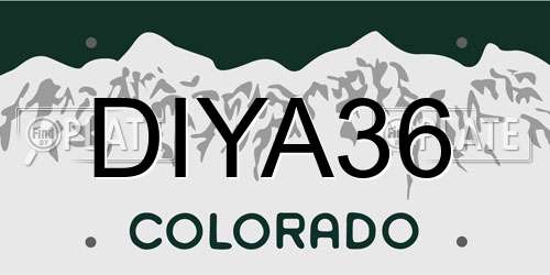 DIYA36 Colorado License Plate