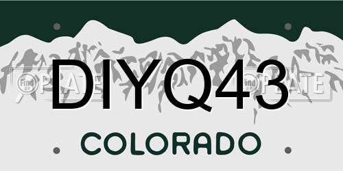 DIYQ43 Colorado License Plate