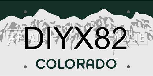 DIYX82 Colorado License Plate