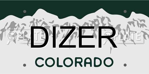 DIZER Colorado License Plate