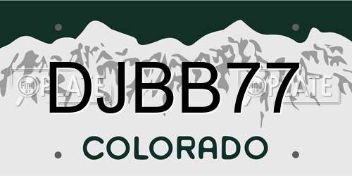 DJBB77 Colorado License Plate