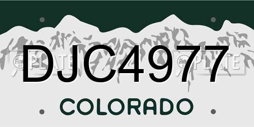 DJC4977 Colorado License Plate