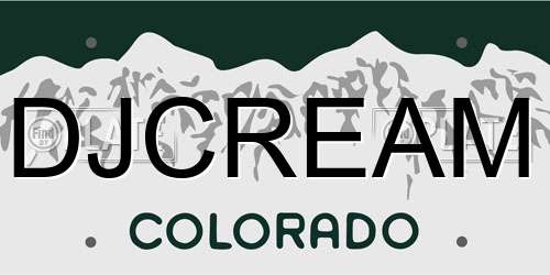 DJCREAM Colorado License Plate