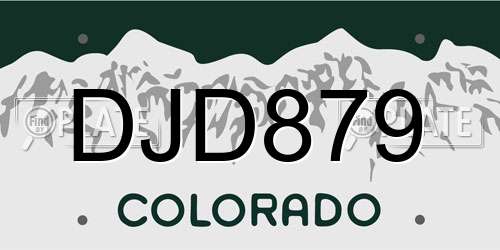 DJD879 Colorado License Plate