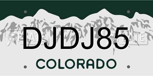 DJDJ85 Colorado License Plate