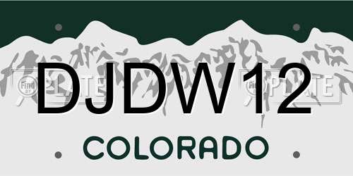DJDW12 Colorado License Plate