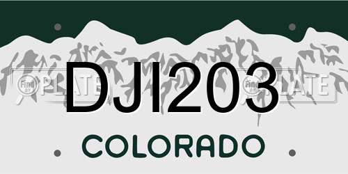DJI203 Colorado License Plate