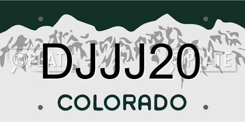 DJJJ20 Colorado License Plate