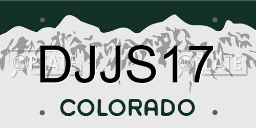 DJJS17 Colorado License Plate