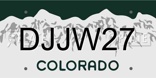 DJJW27 Colorado License Plate
