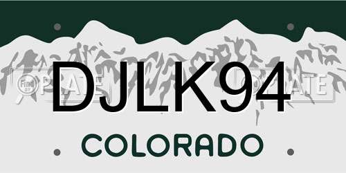 DJLK94 Colorado License Plate