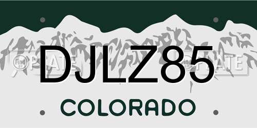 DJLZ85 Colorado License Plate