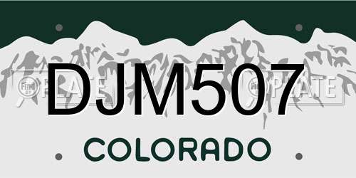 DJM507 Colorado License Plate