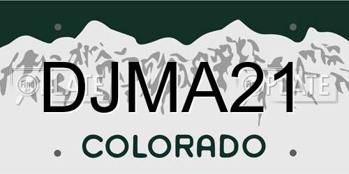 DJMA21 Colorado License Plate