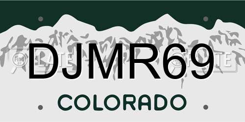 DJMR69 Colorado License Plate