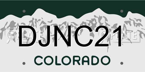 DJNC21 Colorado License Plate