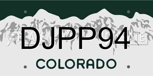 DJPP94 Colorado License Plate