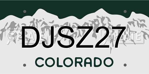 DJSZ27 Colorado License Plate