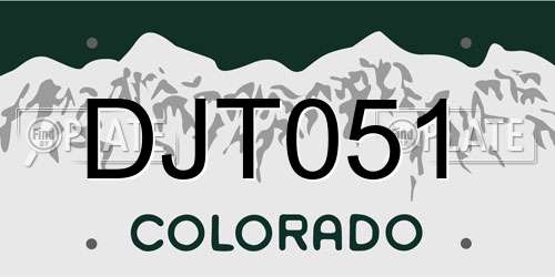 DJT051 Colorado License Plate