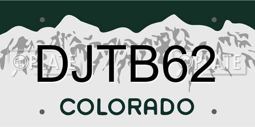 DJTB62 Colorado License Plate