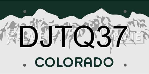 DJTQ37 Colorado License Plate