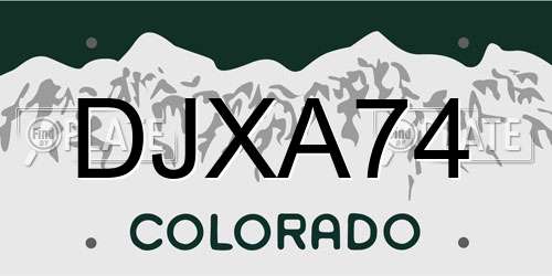 DJXA74 Colorado License Plate