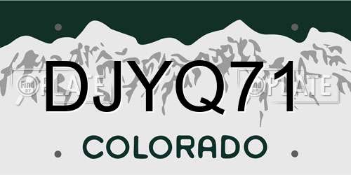 DJYQ71 Colorado License Plate