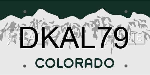 DKAL79 Colorado License Plate