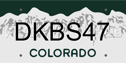 DKBS47 Colorado License Plate