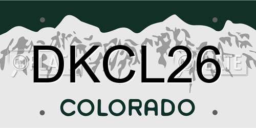 DKCL26 Colorado License Plate