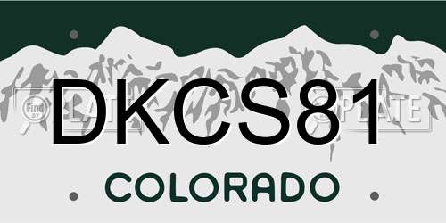 DKCS81 Colorado License Plate